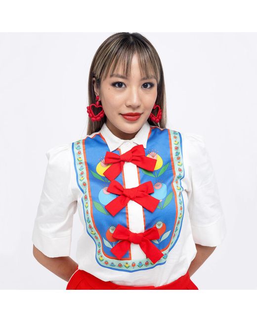 Monika Branagan White Tuxe Deluxe Folk Shirt