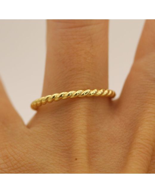 VicStoneNYC Fine Jewelry Rope Yellow Solid Ring By Handmade