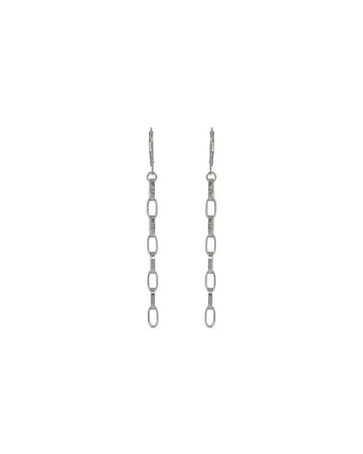 Edge Only White Oval Link Drop Earrings Sterling