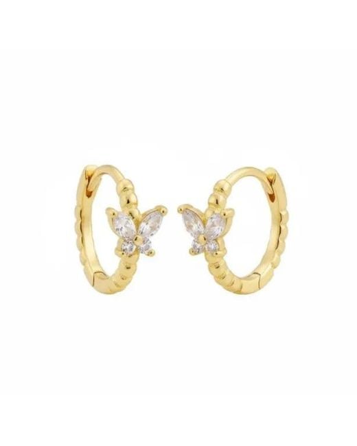 Angel Barocco Metallic Butterfly Gem Hoop Earrings