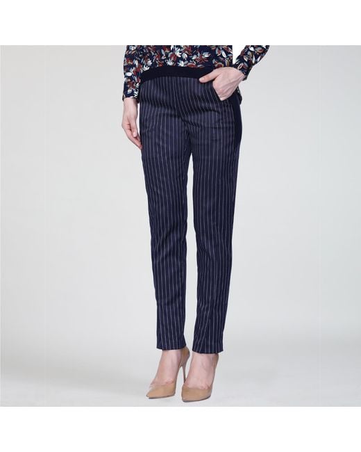 Smart and Joy Blue Stripes Cigarette Pant