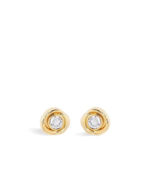 Potoska Metallic Carlo Flower Stud Earrings