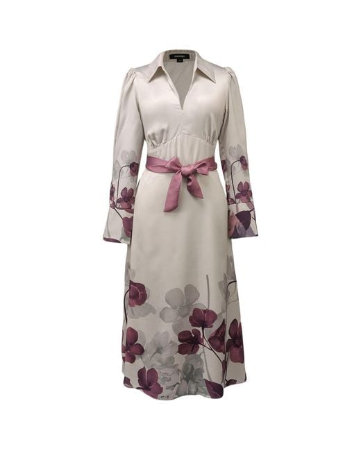Smart and Joy White Placement Floral Print Impire Cut Dress