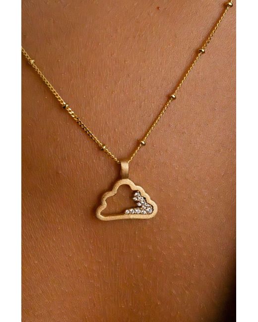 Claire Hill Designs Metallic Sparkly Cloud Charm Necklace