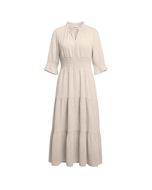 At Last Natural Neutrals Cotton Salcombe Midi Dress
