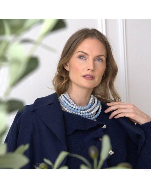 Fairchild Baldwin Blue Marbella Tie Dye Stone Cornflower Necklace