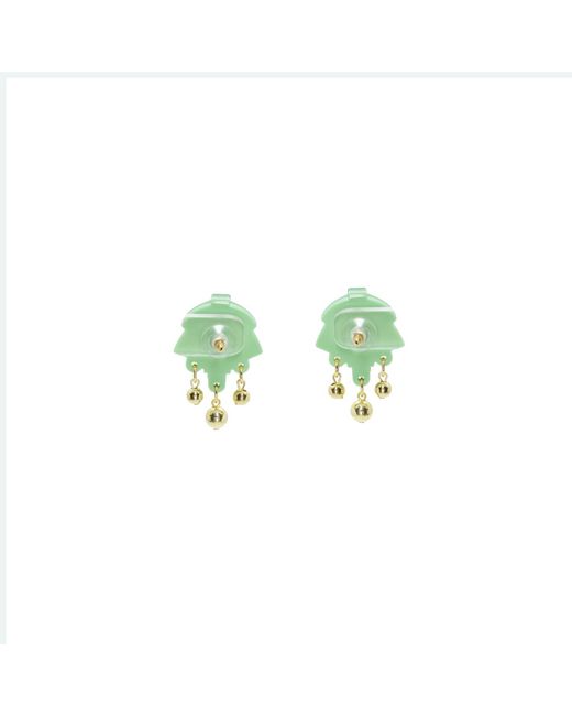 Gissa Bicalho Green Acrylic Handmade Earring Oca Pale