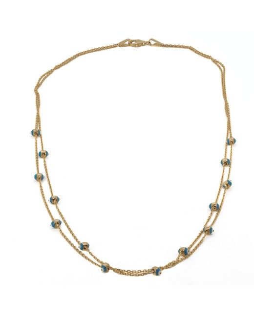 Ebru Jewelry Metallic Double Solid Chain Evil Eye Statement Necklace