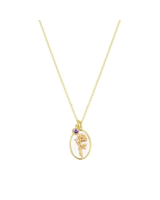 SET & STONES Metallic Katrina Birth Flower & Birthstone Charm Necklace- June