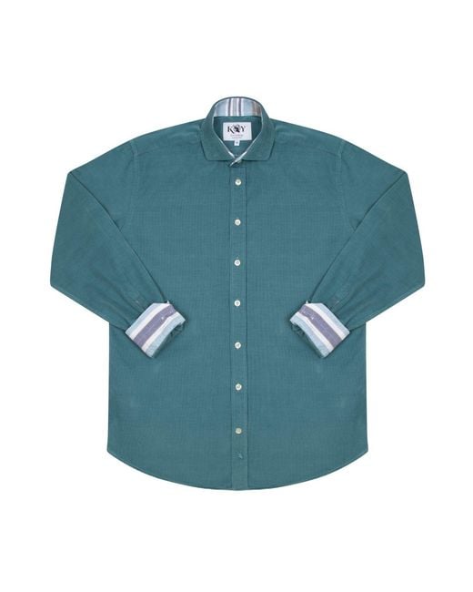 Koy Clothing Blue Petrol Cord Shirt for men