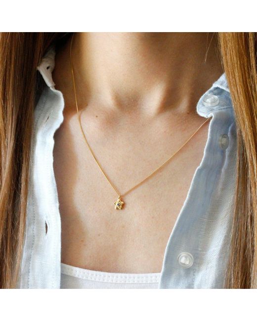 Lee Renee Metallic Forget Me Not Necklace – Single Sapphire–