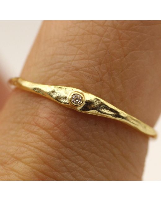 VicStoneNYC Fine Jewelry Yellow Natural Diamond Hammered Textured Ring