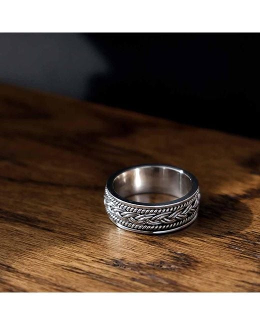 Charlotte's Web Jewellery White Celtic Loyalty Spinning Ring for men