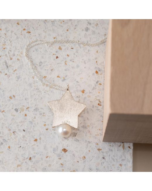 Silver Moon White Sterling Necklace With Pendant