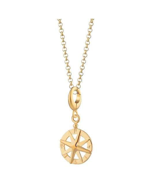 Lily Charmed Metallic Plated Compass Charm Necklace