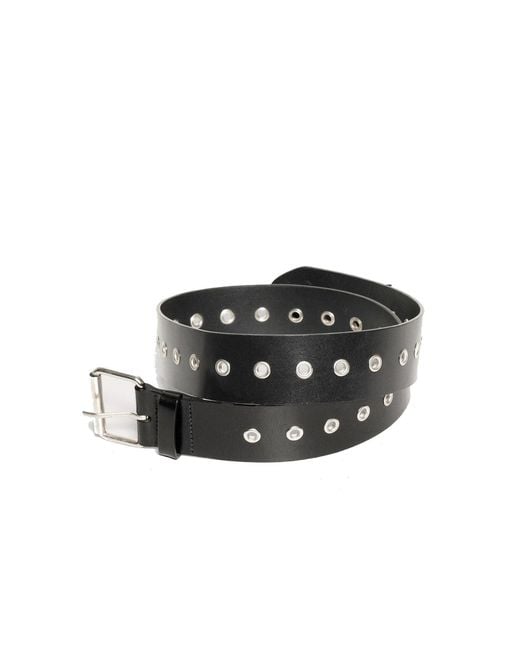 Stuart Trevor Black Rockstar Ringo Heavy Duty Eyelets Leather Belt