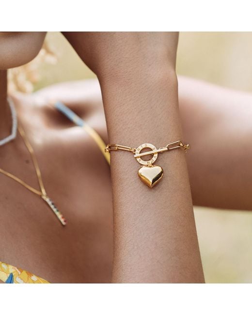 Seven Saints Metallic I Am Loved, Heart Charm Chain Bracelet, Over Sterling