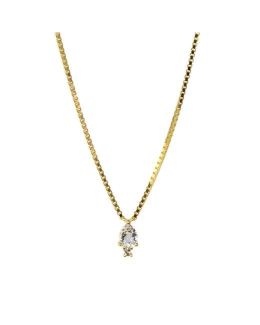 NASI SILVER Yellow Pear Atarah Necklace- Topaz