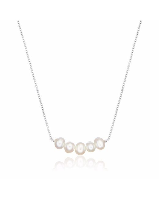 Lily & Roo Metallic Pearl Lariat Necklace
