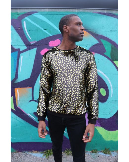 Any Old Iron Multicolor S Leopard Sequin Sweatshirt for men