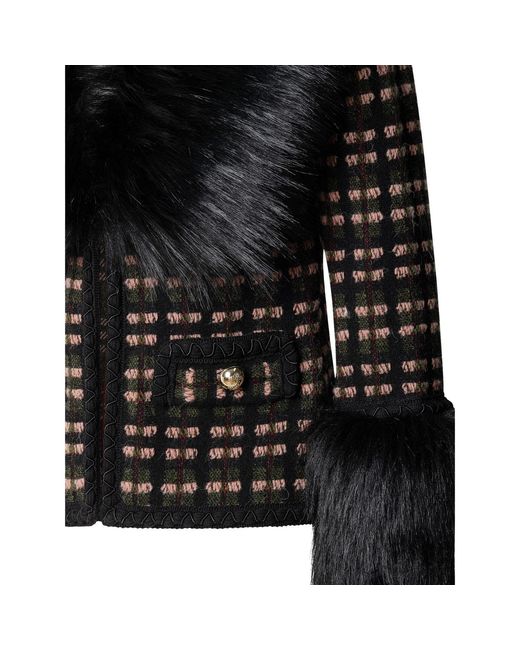 The Extreme Collection Black Short Faux Fur Jacket Angele