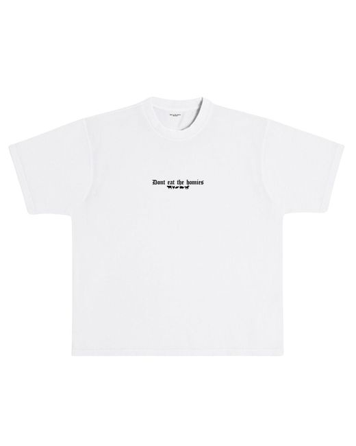 Dont Eat the Homies White Rules Of The Cult Tee for men