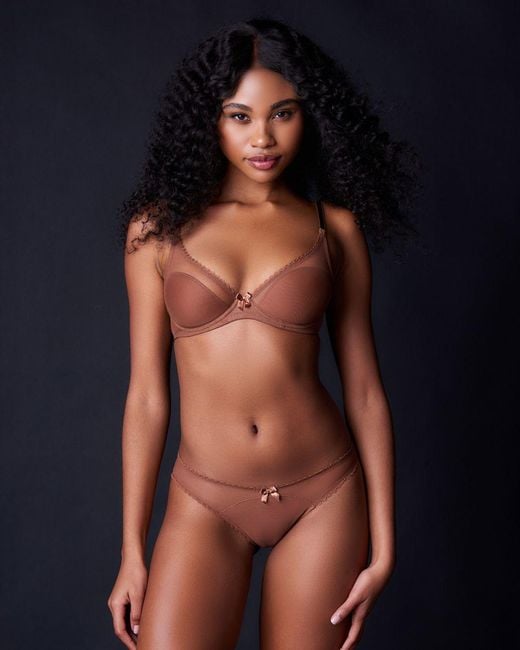 Journelle Brown Neutrals Victoire Plunge Bra Cannelle