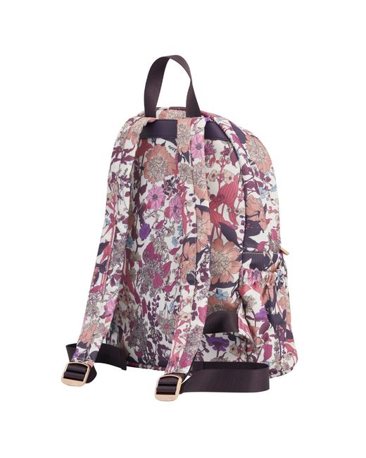 Fable England Pink Floral Print Recycled Polyester Backpack