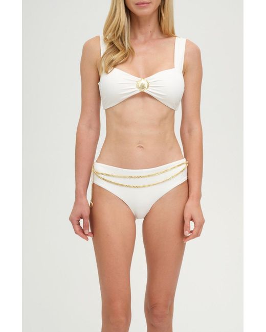 Adriana Pappas Designs White Riviera Bottoms With Chain Oatmilk