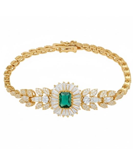 Latelita London Metallic Countess Gemstone Bracelet Emerald