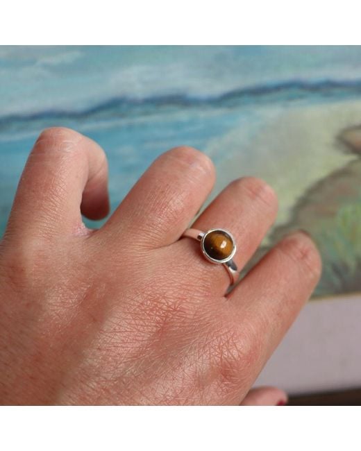 FV Jewellery White La Stèle And Tiger's Eye Circle Ring