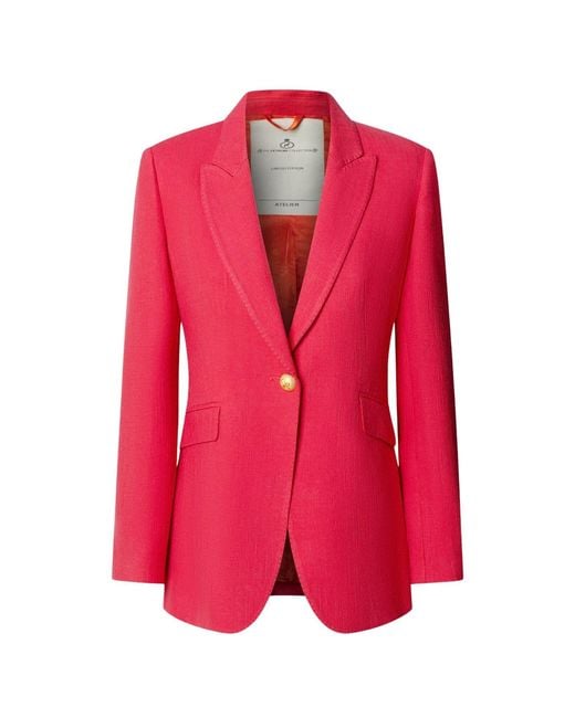 The Extreme Collection Pink Fuchsia Tailored Linen Blazer