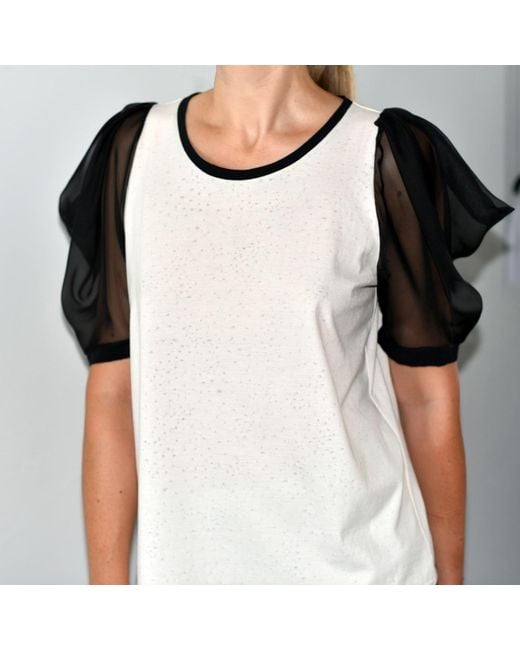 Laura Daili Black Neutrals Dandelion Whisper Cotton & Silk Blouse