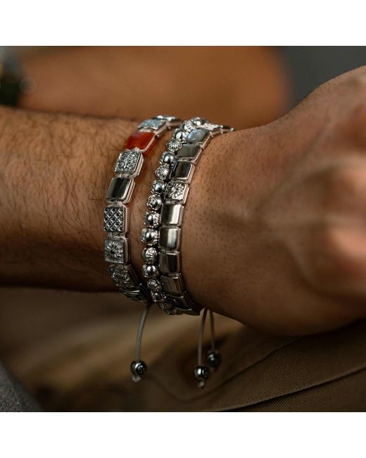 Mahigan White Macrame Bracelet – Light String With Moissanites for men