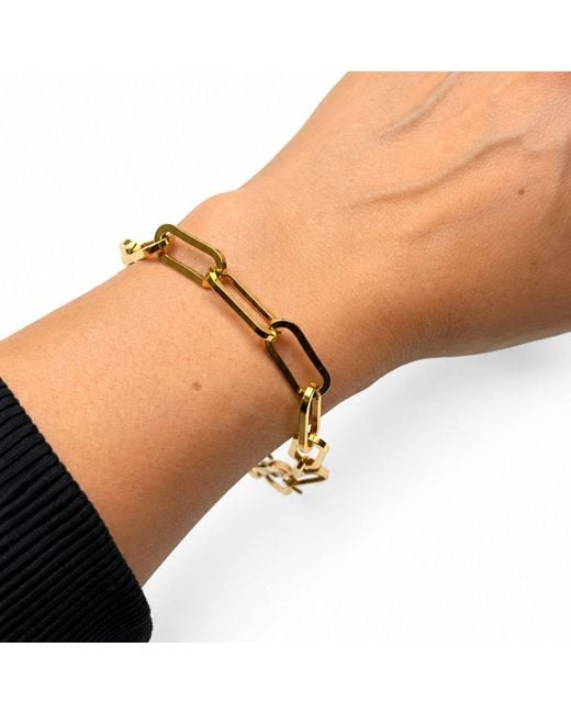 Jagged Halo Jewelry Metallic Love Bond Handcuff Chain Bracelet Stainless Steel Plating