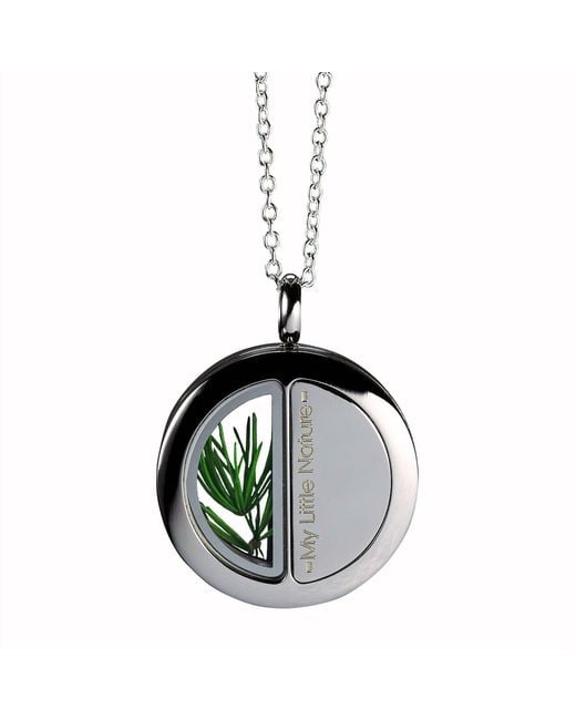 My Little Nature Metallic Necklace With Real Pine Needles – Handcrafted Jewelry