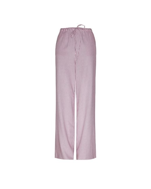 2KStyle Purple Amalfi Elasticated Striped Linen Wide-Leg Pants