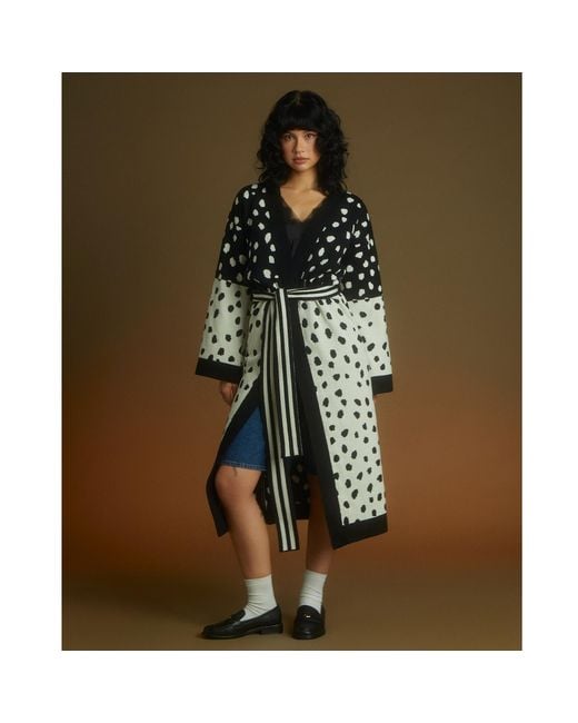 INGMARSON Black Scattered Dots Wool & Cashmere Cardigan