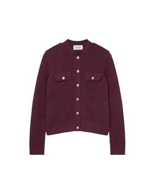 Loop Cashmere Purple Cashmere Military Jacket