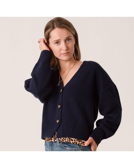 Porridge Knitwear Blue Cashmere Lucy Cardigan