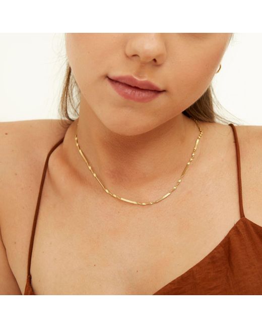 Spero London Metallic Herringbone Semi Twisted & Paperclip Chain Sterling Layering Necklace Set