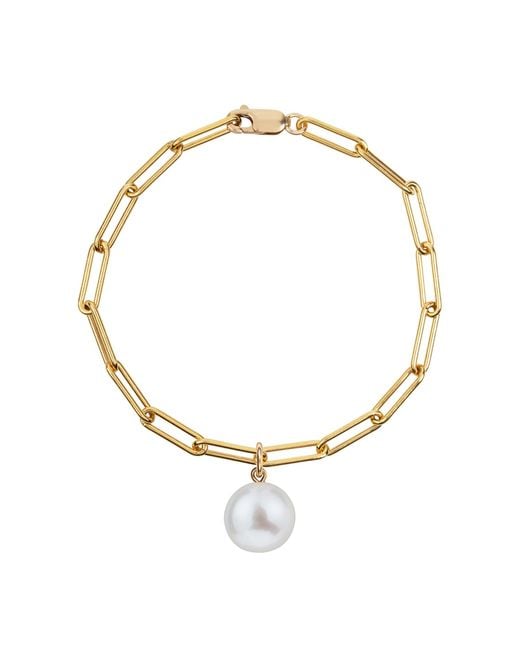 Ora Pearls Metallic Aetia Large Pearl Chain Bracelet