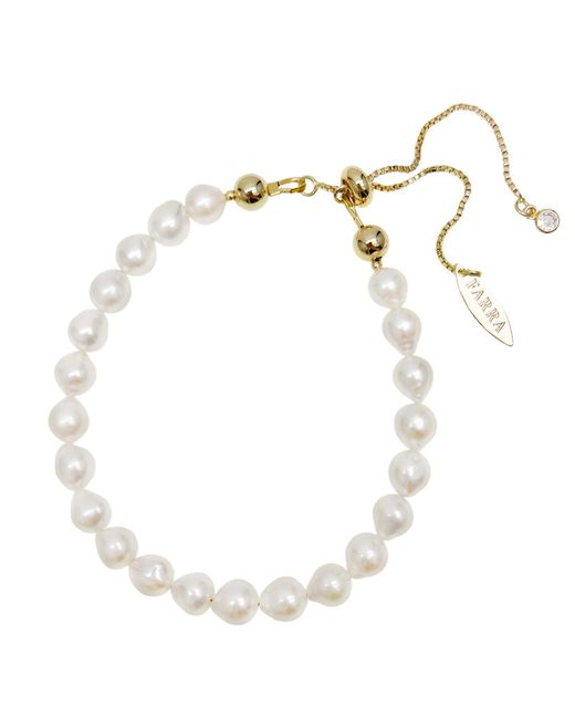 Farra Metallic Freshwater Beads Adjustable Bracelet