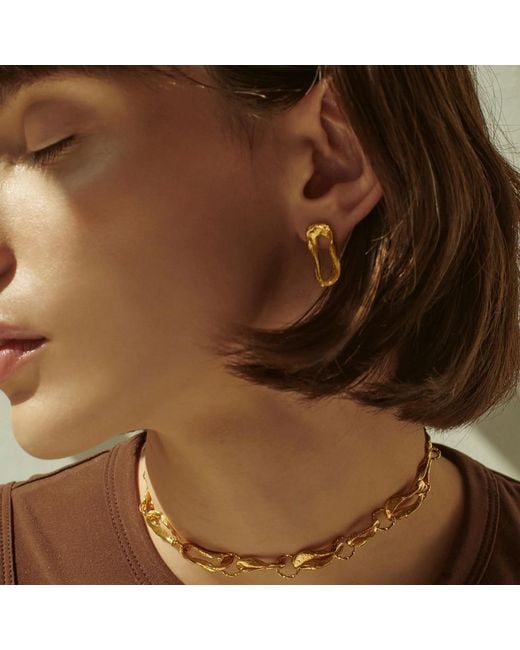 EVA REMENYI Metallic Vacation Small Chain Earrings