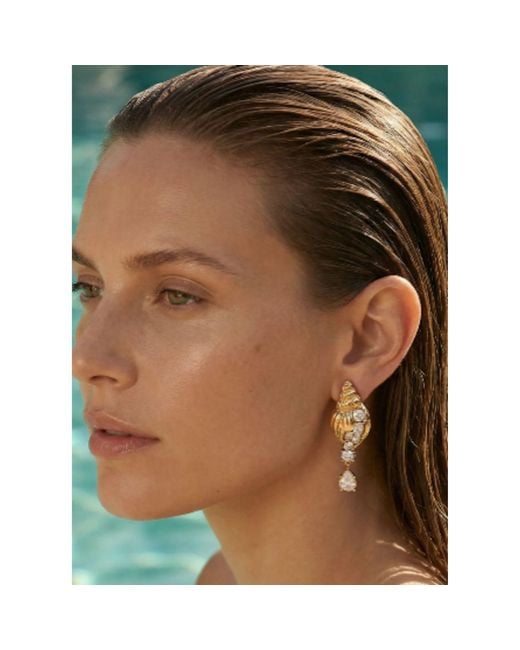 Oceanus Metallic Mercenaria Earrings