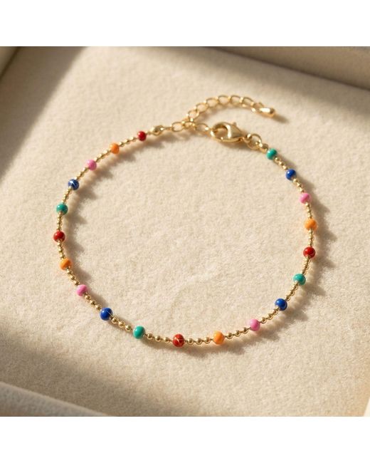 Harfi Metallic Plated Carnival Multi Coloured Beaded Bracelet