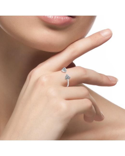 Artisan Metallic 18K Diamond Open Triangle Bypass Ring