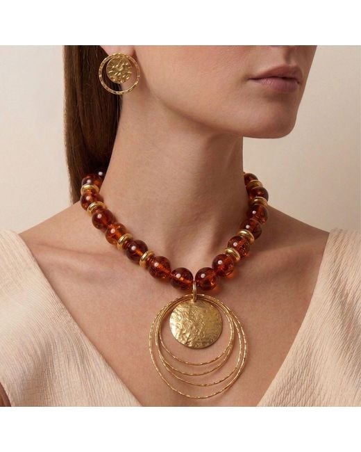 Jaredjamin Metallic Peacock Dawn Statement Pendant