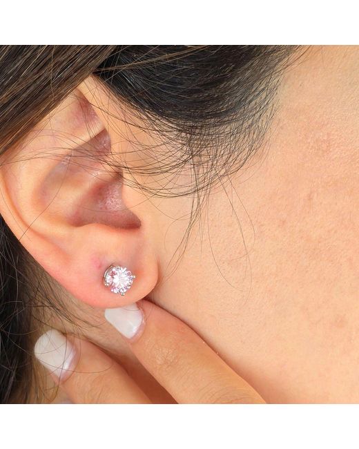 Harfi Purple Tourmaline Moissanite Crystal Sterling Earrings