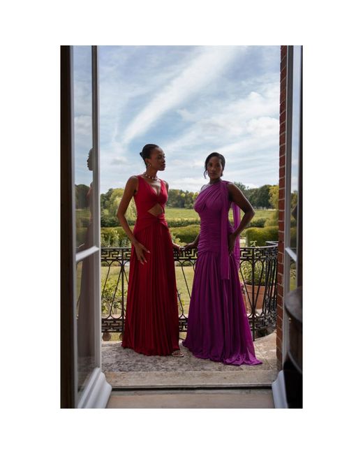 Lamide Sadipe Red Celestia Wine Dress